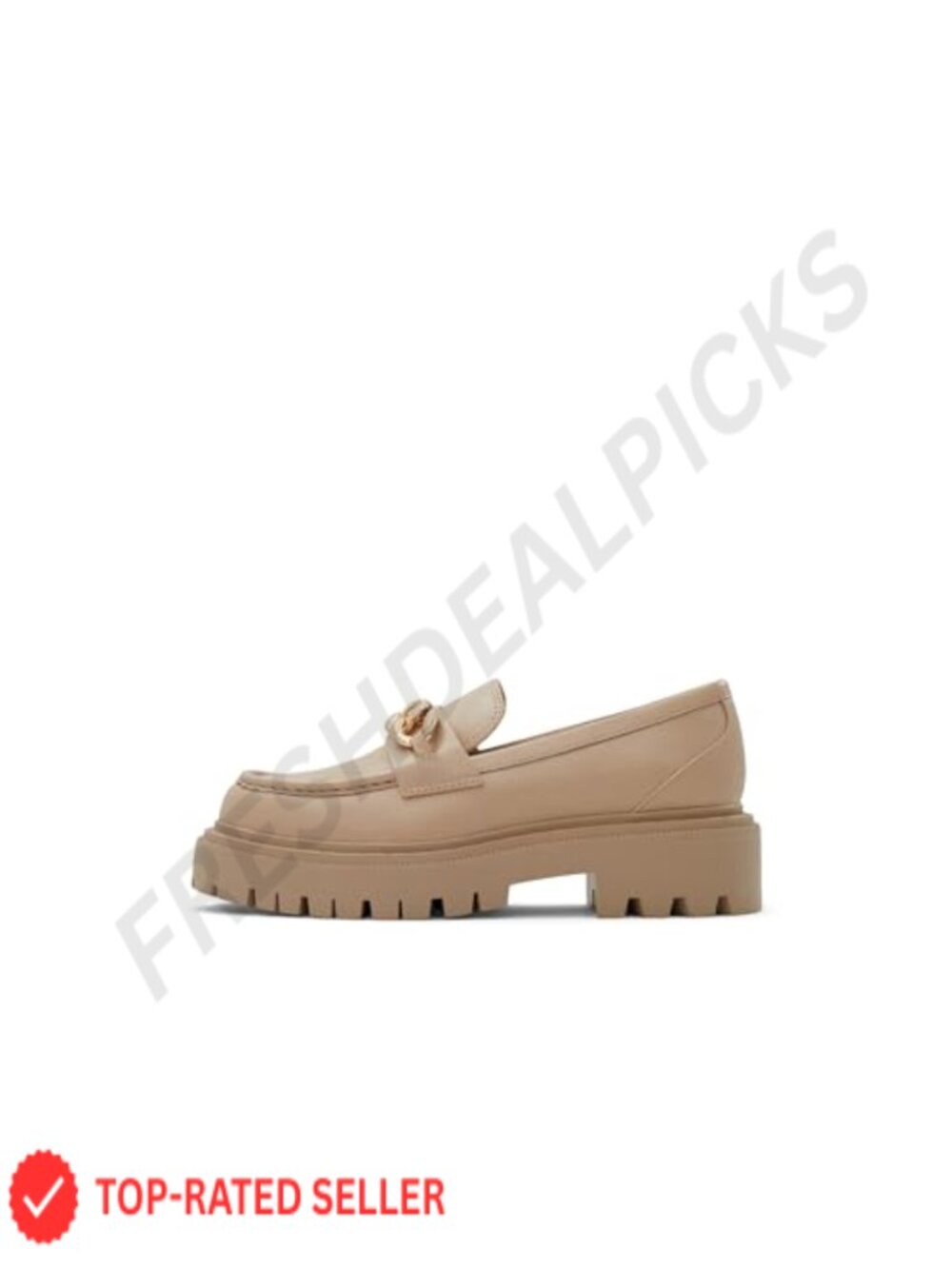 Synthetic Loafer Slip-On Slip Resistant Pull-On Square Toe Platform Heel